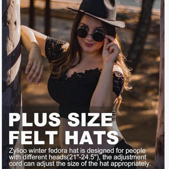 Zylioo XS/S Felt Fedora Hat for Men, Women - Great for festivals, concerts, etc. - Picture 6 of 9